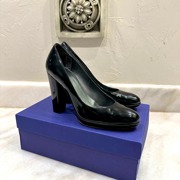 Stuart Weitzman Shoes - Stuart Weitzman Black Patent Leather Tango Heels Platform